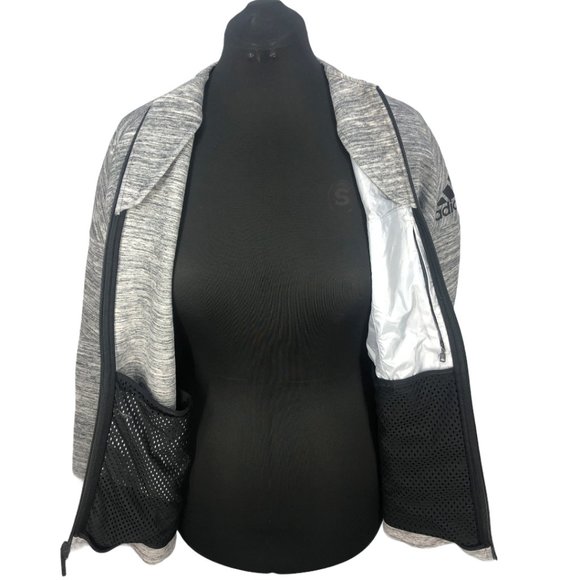 Adidas Gray Black ZNE Roadtrip Full Zip Jacket Md - Picture 10 of 15